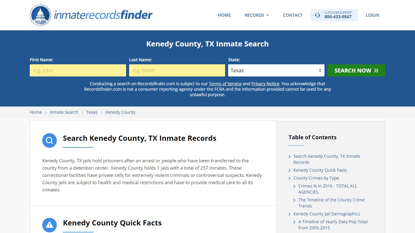 Kenedy County, TX Inmate Lookup & Jail Records Online